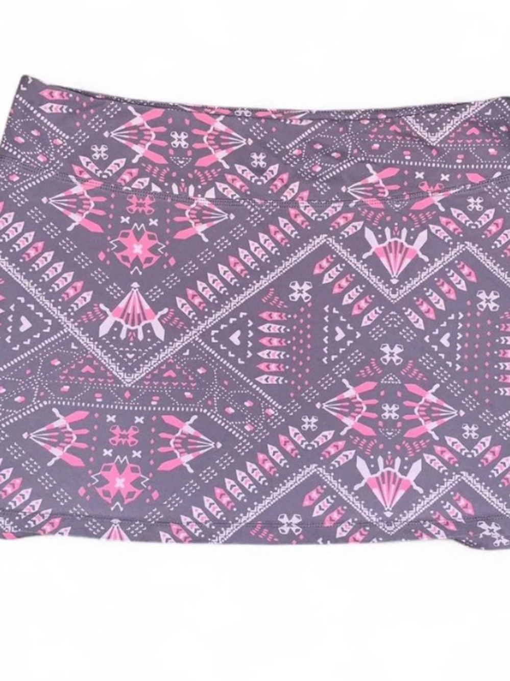 Patagonia Women’s Organic Cotton Stretch Printed Mini Skirt Gray Pink M